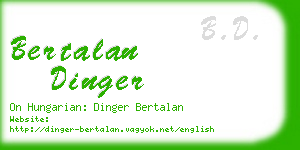 bertalan dinger business card